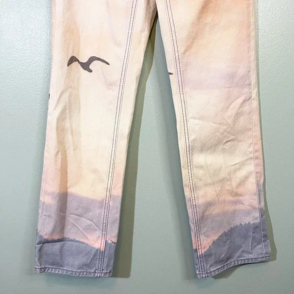 BDG Women's 100% Cotton Sunset Seagull Ombre High Waisted Cowboy Jeans Size 24 - Picture 4 of 11